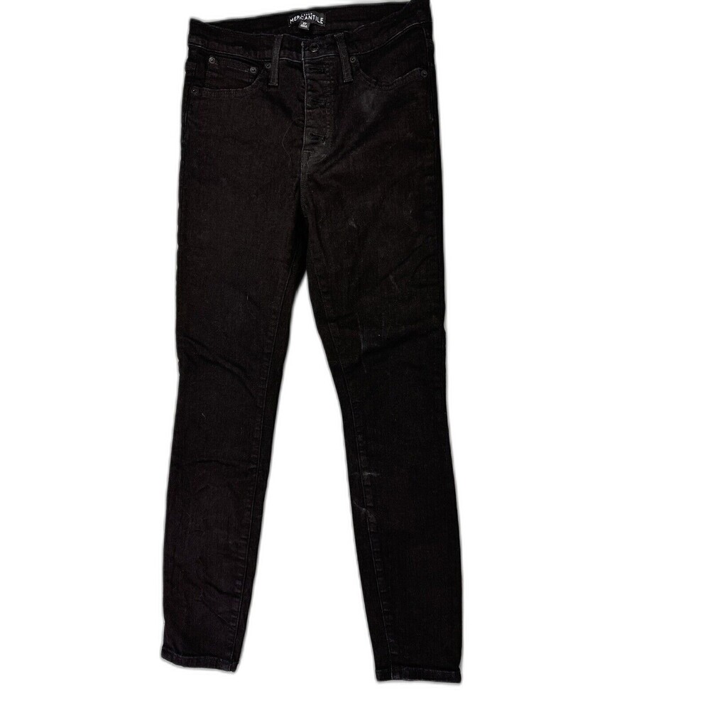 J Crew Mercantile Size 27 Womens Jeans Black Mid Rise Skinny Stretch